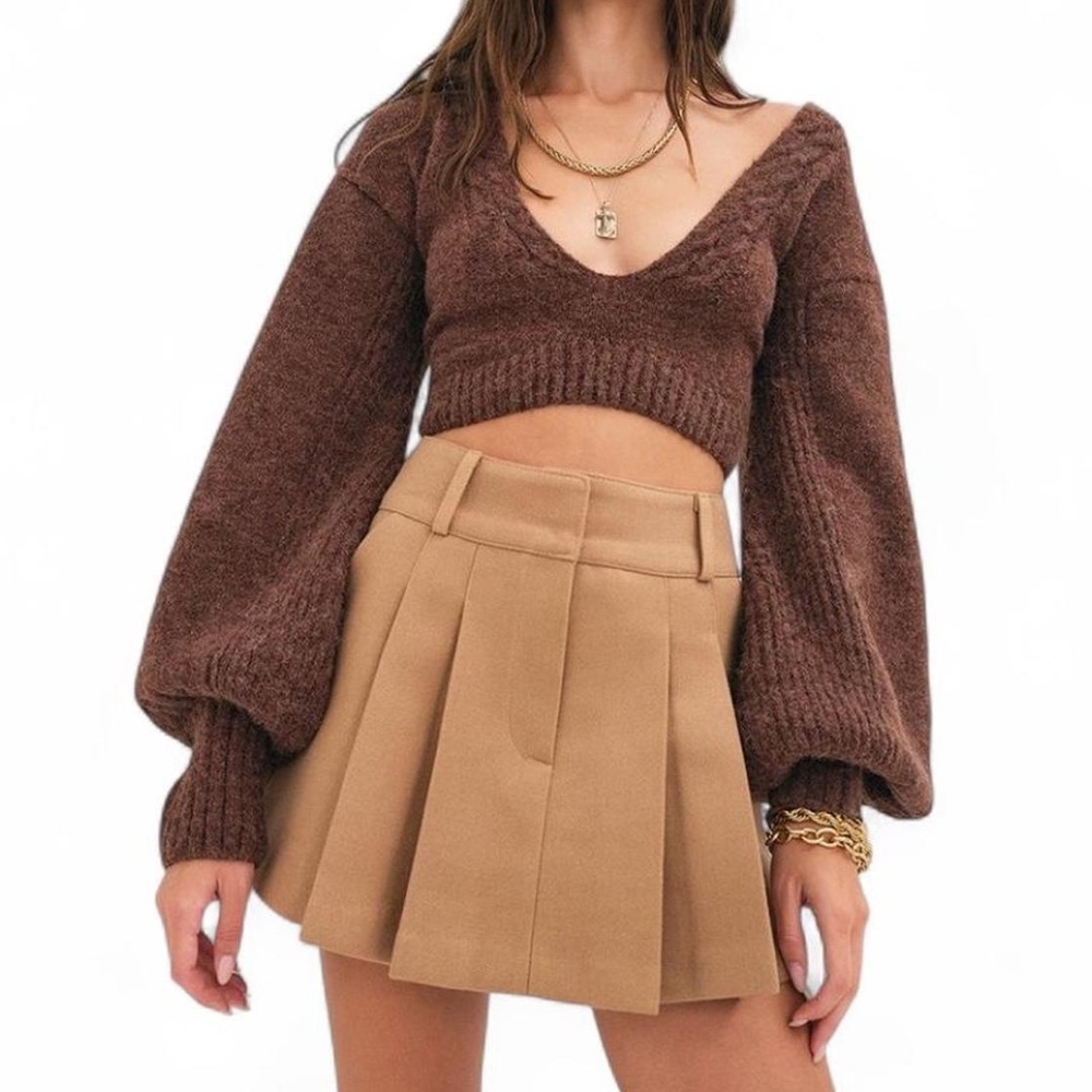 For Love & Lemons Amelia Cropped Sweater